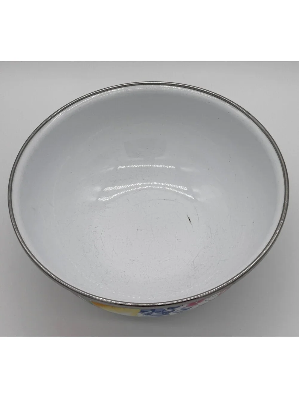 GMI Vintage Nesting Enamelware Mixing Bowl Fruit Pattern Dishwasher Safe